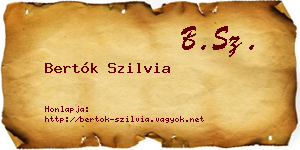 Bertók Szilvia névjegykártya