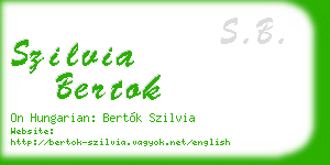 szilvia bertok business card